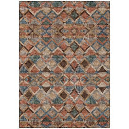 LOOMLAN Rugs Tuska Brown Washable Indoor-Outdoor Rug
