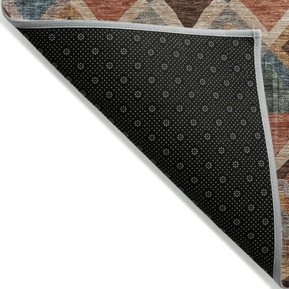 LOOMLAN Rugs Tuska Brown Washable Indoor-Outdoor Rug