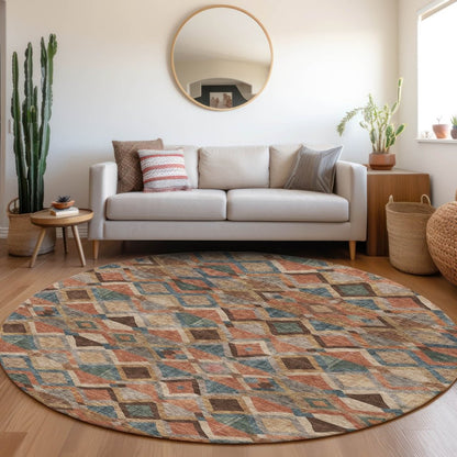 LOOMLAN Rugs Tuska Brown Washable Indoor-Outdoor Rug