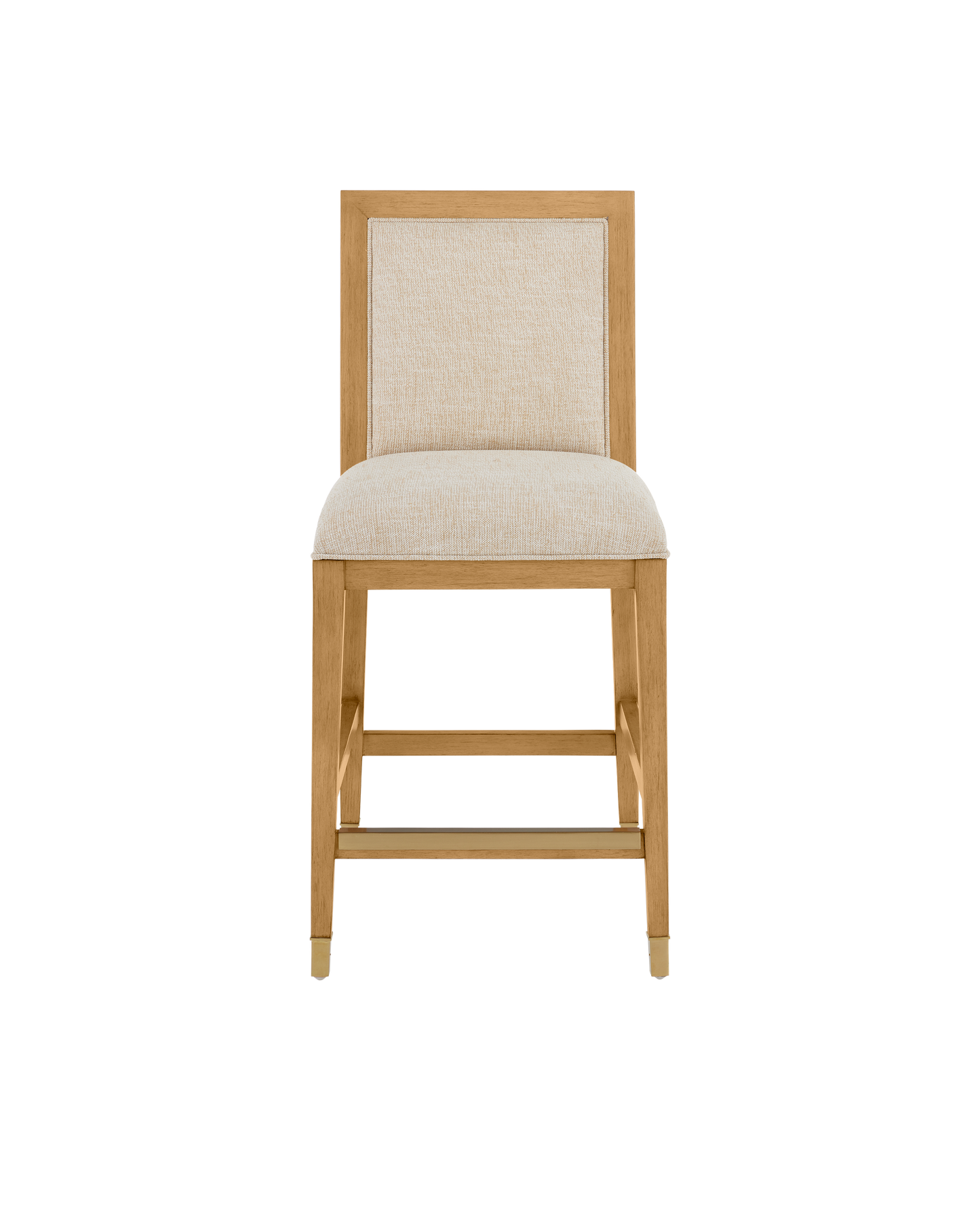 Santos Sea Sand Mahogany and Rattan Beige Armless Side Chair