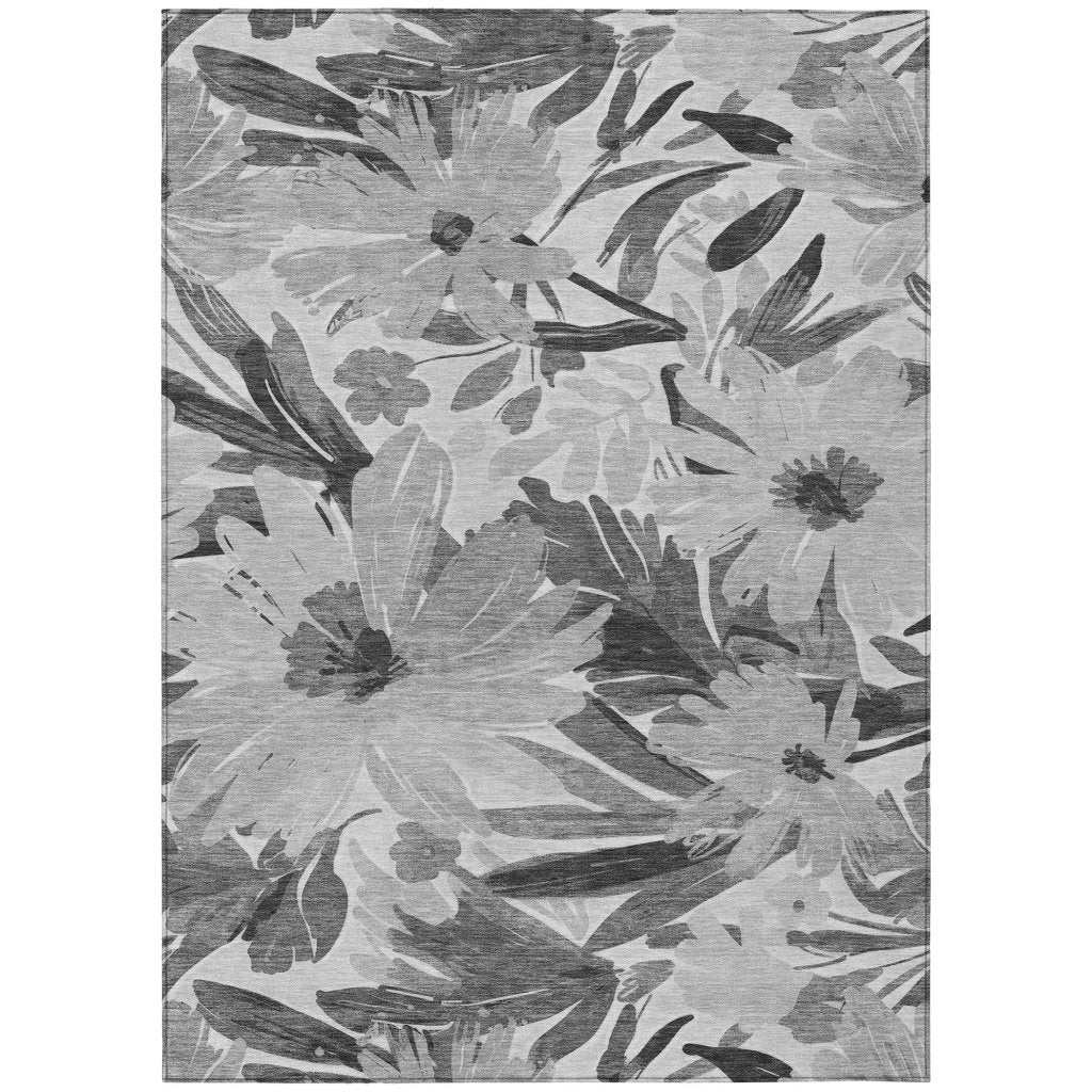 LOOMLAN Rugs Twillith Gray Washable Indoor-Outdoor Rug