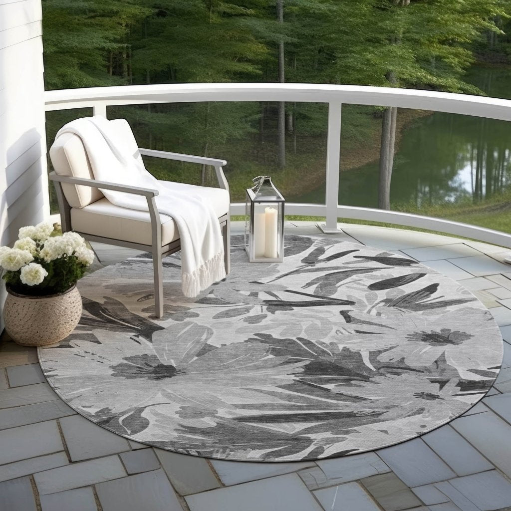 LOOMLAN Rugs Twillith Gray Washable Indoor-Outdoor Rug