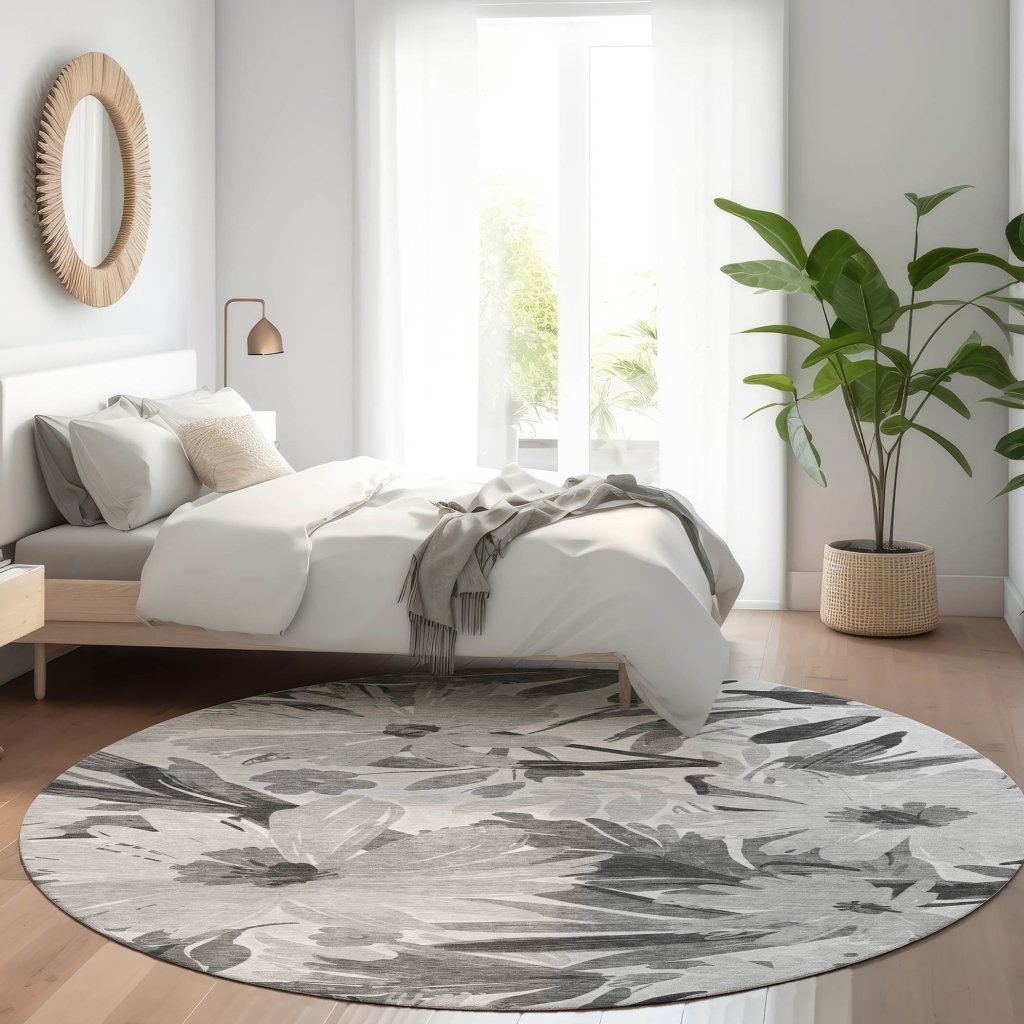 LOOMLAN Rugs Twillith Gray Washable Indoor-Outdoor Rug