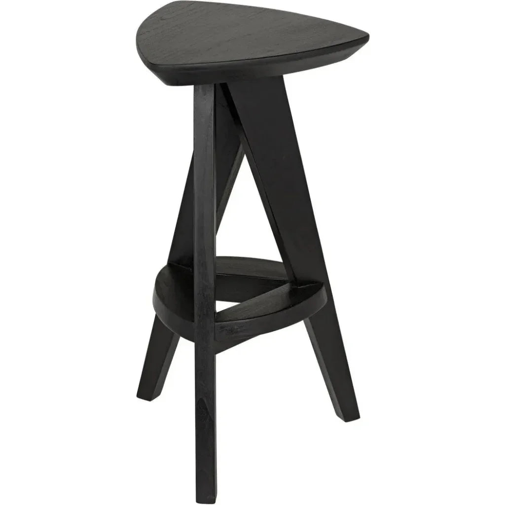 Noir Twist Design Wooden Counter Stool