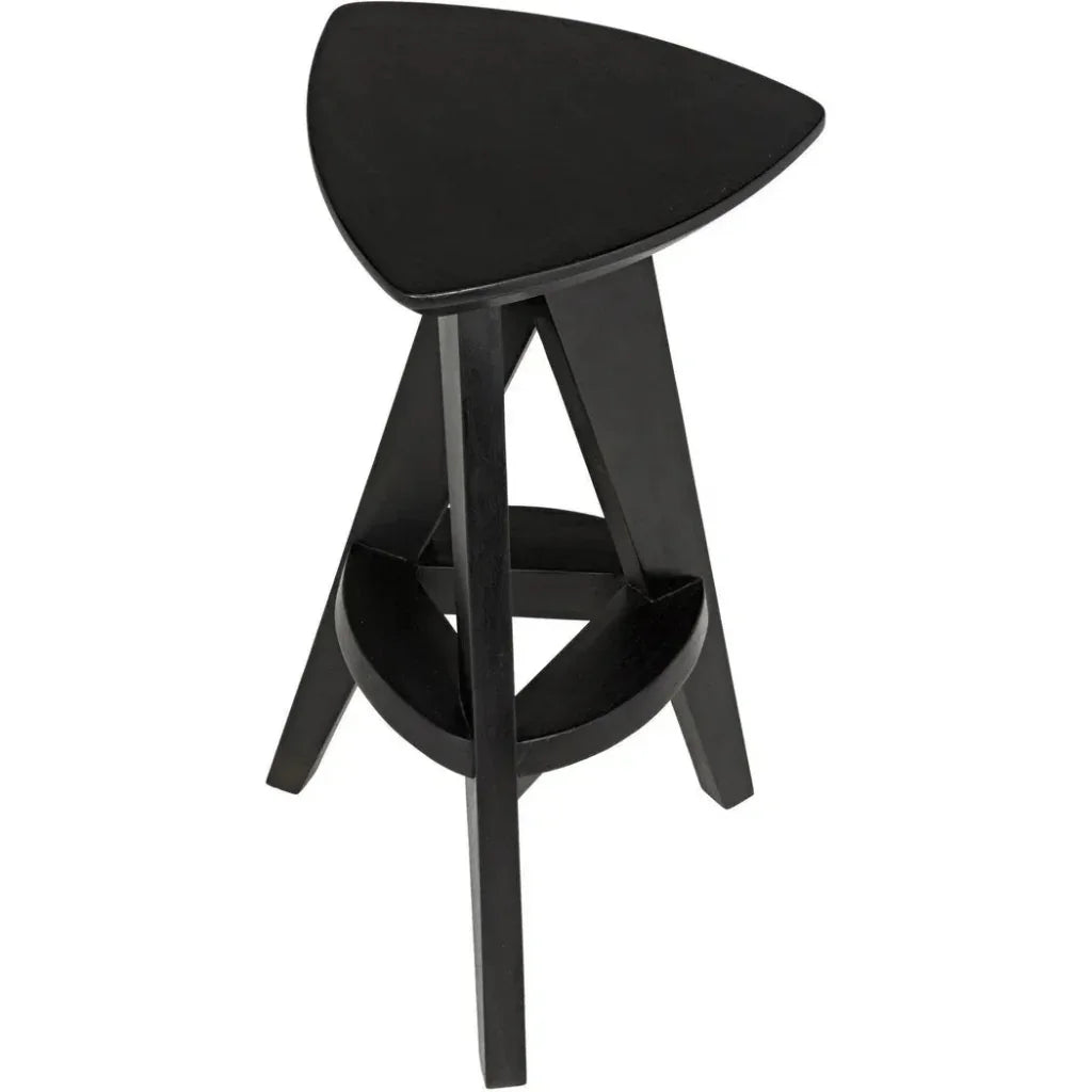 Noir Twist Design Wooden Counter Stool