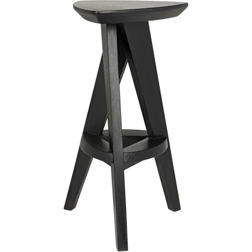 Noir Twist Design Wooden Counter Stool