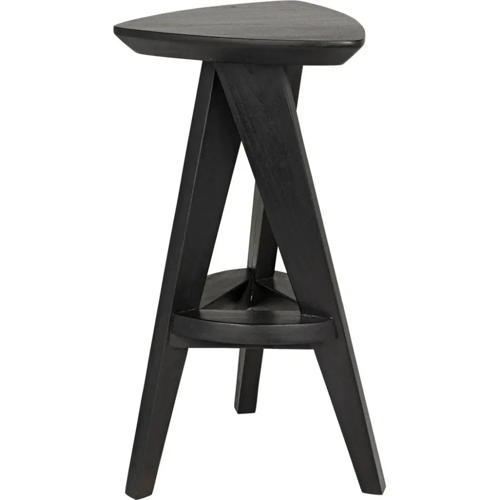 Noir Twist Design Wooden Counter Stool