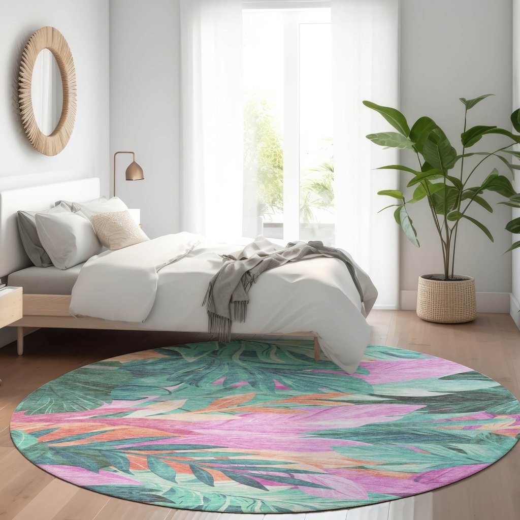 LOOMLAN Rugs Twystra Teal Washable Indoor-Outdoor Rug