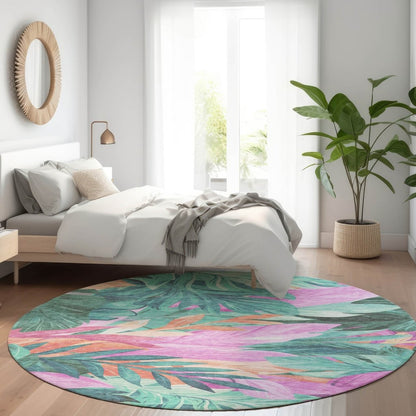 LOOMLAN Rugs Twystra Teal Washable Indoor-Outdoor Rug