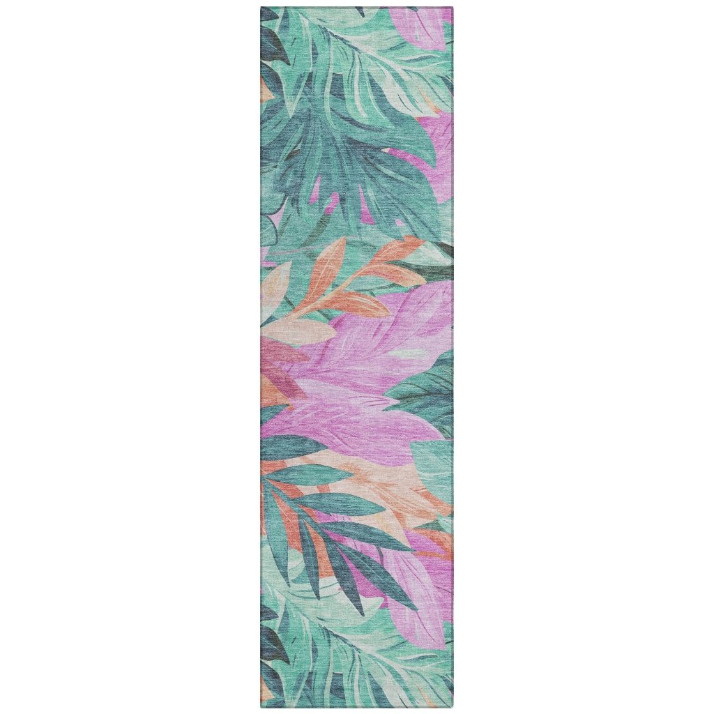 LOOMLAN Rugs Twystra Teal Washable Indoor-Outdoor Rug