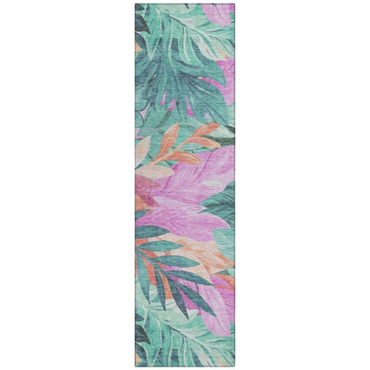 LOOMLAN Rugs Twystra Teal Washable Indoor-Outdoor Rug