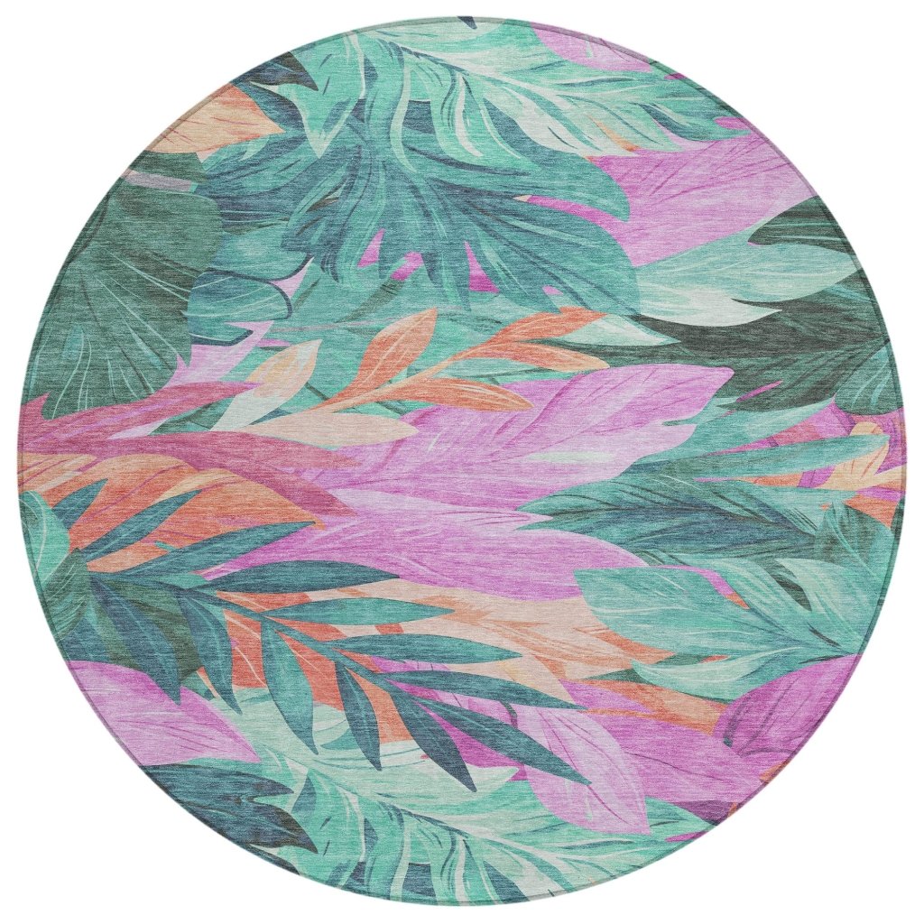 LOOMLAN Rugs Twystra Teal Washable Indoor-Outdoor Rug