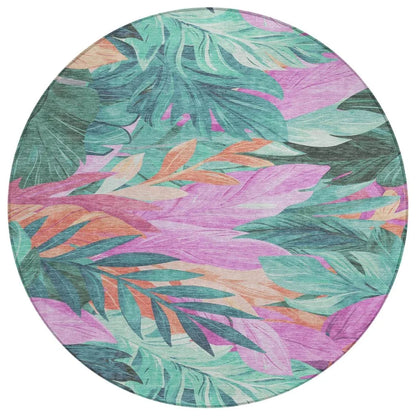 LOOMLAN Rugs Twystra Teal Washable Indoor-Outdoor Rug
