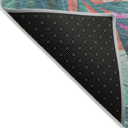 LOOMLAN Rugs Twystra Teal Washable Indoor-Outdoor Rug