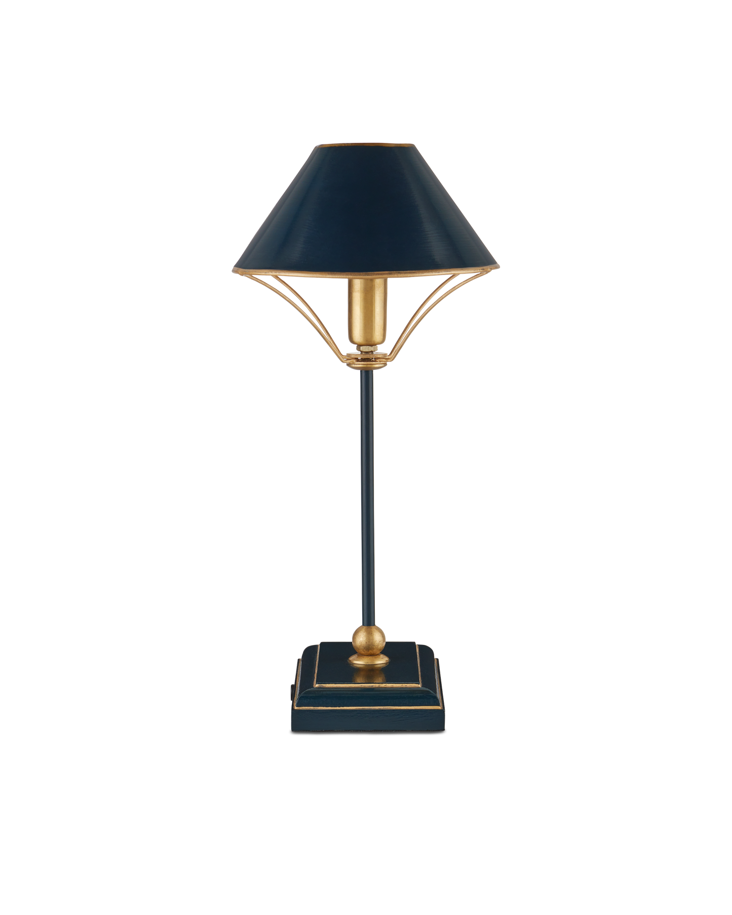 Daphne Iron and Wood Navy Blue Table Lamp