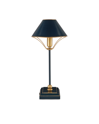 Daphne Iron and Wood Navy Blue Table Lamp