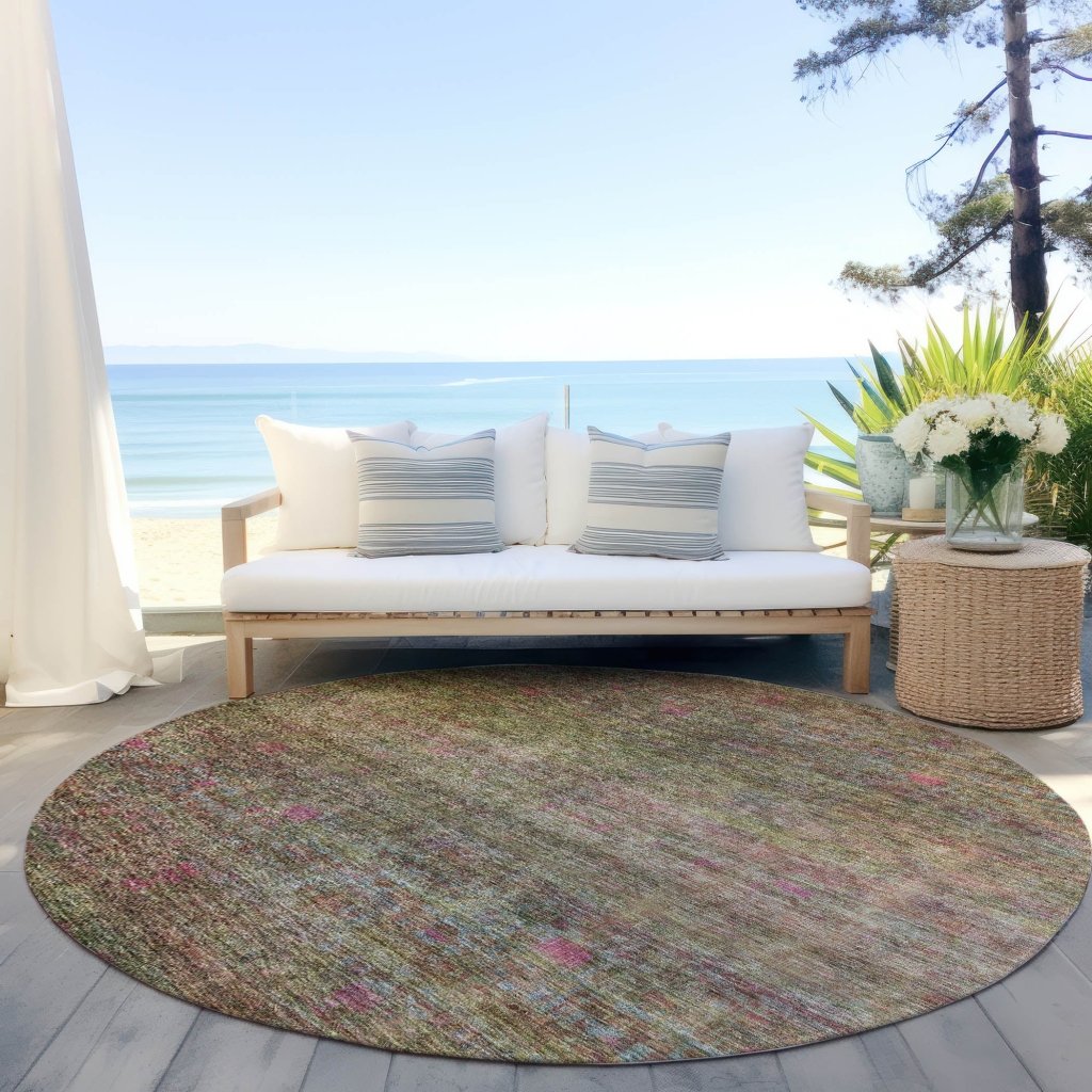 Umbrea Green Washable Indoor - Outdoor Rug - LOOMLAN - LOOMLAN Rugs - Outdoor Rugs