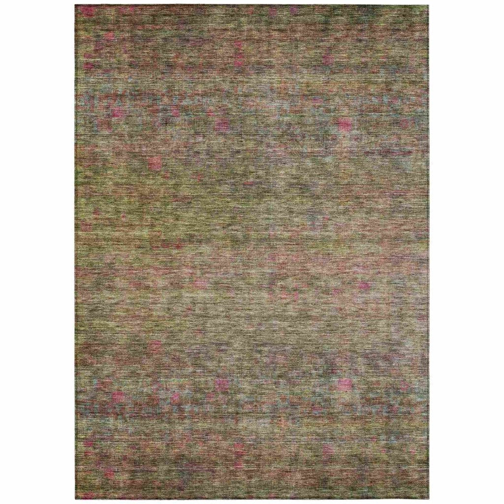 Umbrea Green Washable Indoor - Outdoor Rug - LOOMLAN - LOOMLAN Rugs - Outdoor Rugs