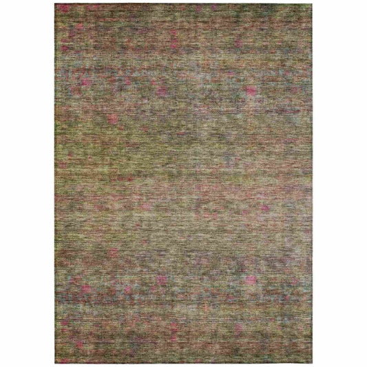 LOOMLAN Rugs Umbrea Green Washable Indoor-Outdoor Rug