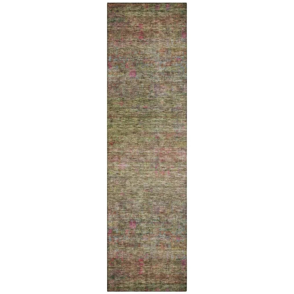Umbrea Green Washable Indoor-Outdoor Rug