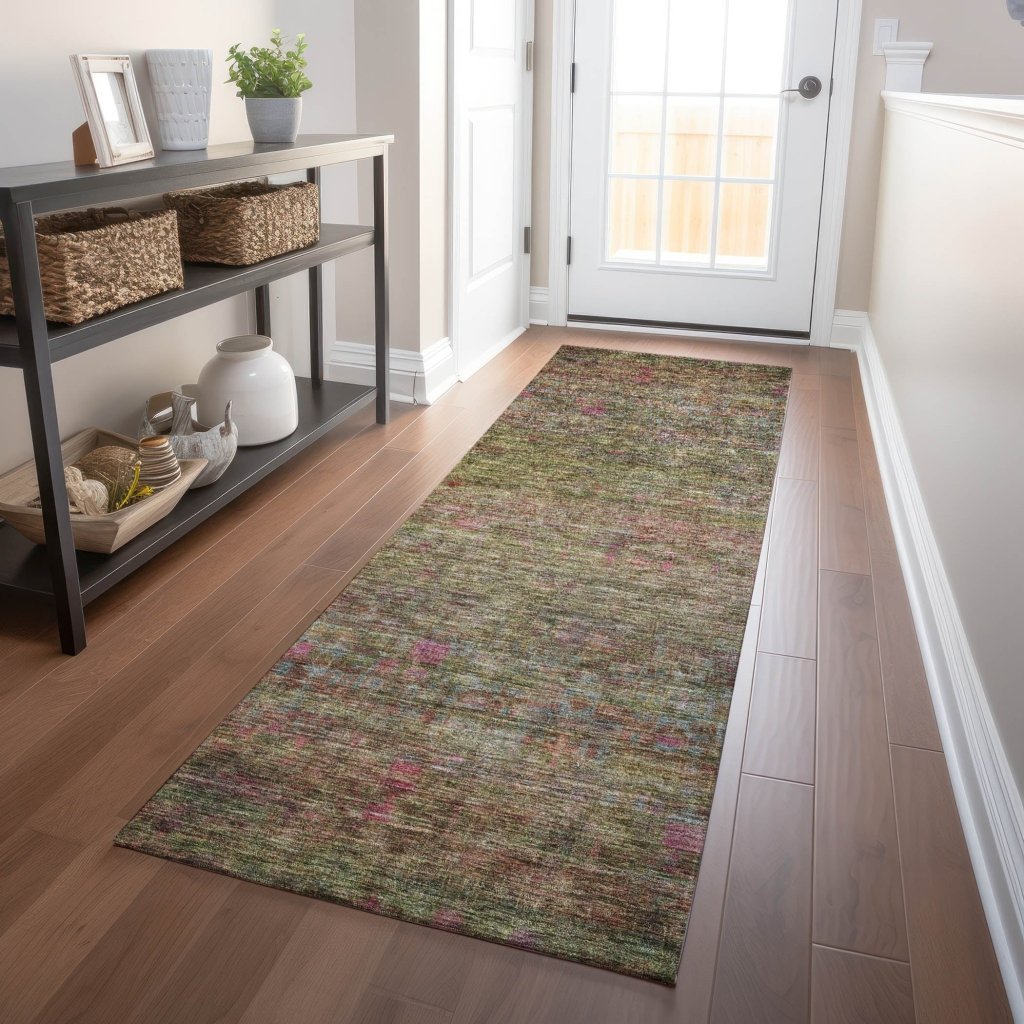 Umbrea Green Washable Indoor - Outdoor Rug - LOOMLAN - LOOMLAN Rugs - Outdoor Rugs