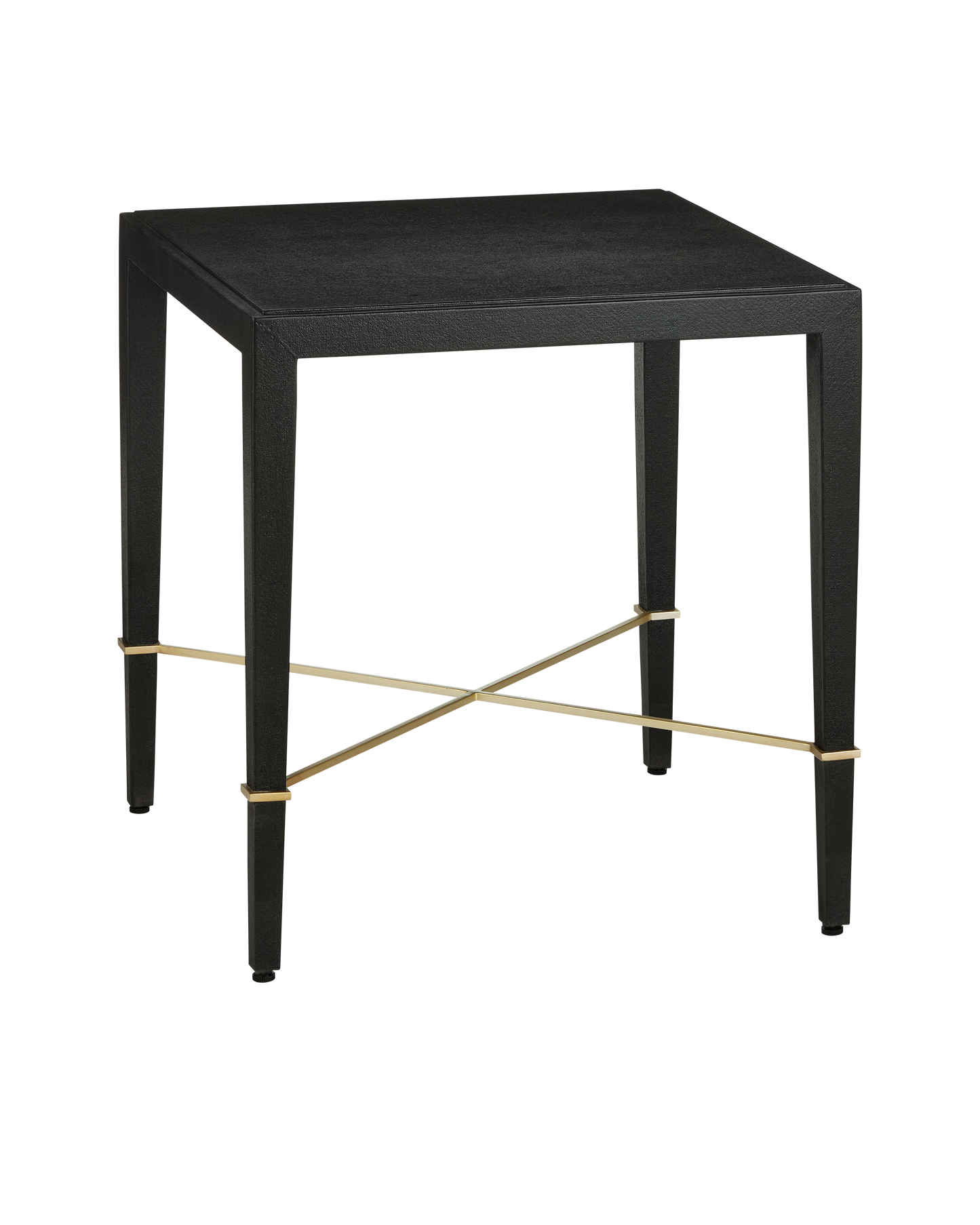 Verona Wood and Metal Black Rectangular End Table