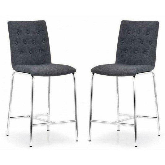 Uppsala Counter Chair (Set of 2) Graphite - Sideboards and Things Back Type_With Back, Color_Gray, Color_Silver, Depth_10-20, Finish_Polished, Height_30-40, Materials_Metal, Metal Type_Steel, Number of Pieces_2PC Set, Product Type_Counter Height, Upholstery Type_Fabric Blend, Upholstery Type_Polyester, Width_10-20