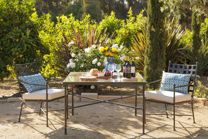 Provence Elegant Glass Top Outdoor Dining Table