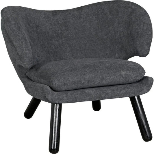 Noir Valerie Fabric Armless Chair