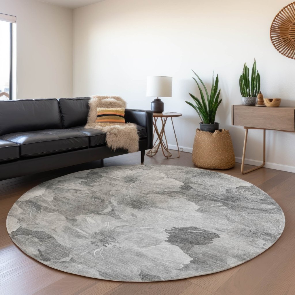 LOOMLAN Rugs Valmera Gray Washable Indoor-Outdoor Rug