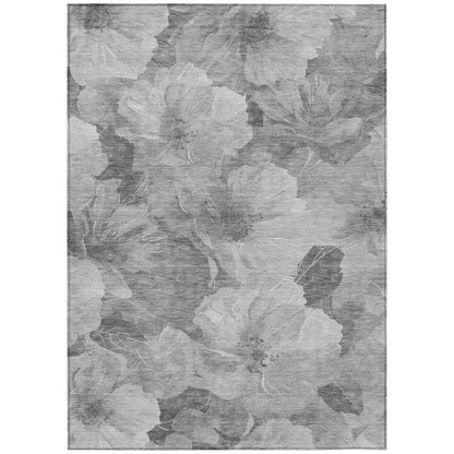 LOOMLAN Rugs Valmera Gray Washable Indoor-Outdoor Rug