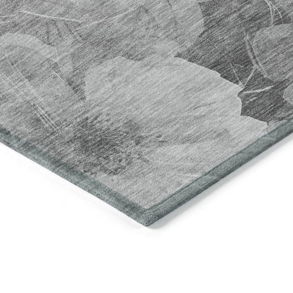 LOOMLAN Rugs Valmera Gray Washable Indoor-Outdoor Rug
