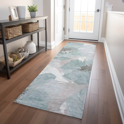 LOOMLAN Rugs Valtoria Blue Washable Indoor-Outdoor Rug