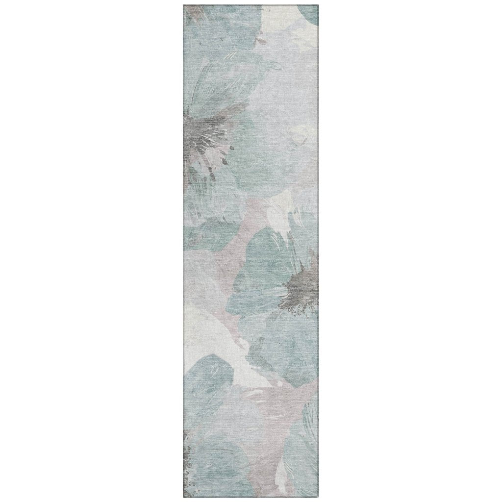 LOOMLAN Rugs Valtoria Blue Washable Indoor-Outdoor Rug