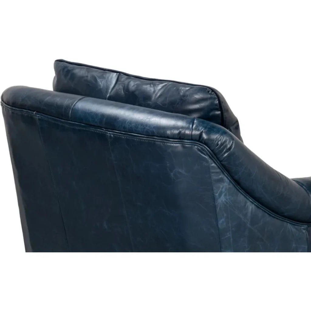 Vandike Leather Upholstery Stylish Armchair - LOOMLAN - Sarreid - Club Chairs