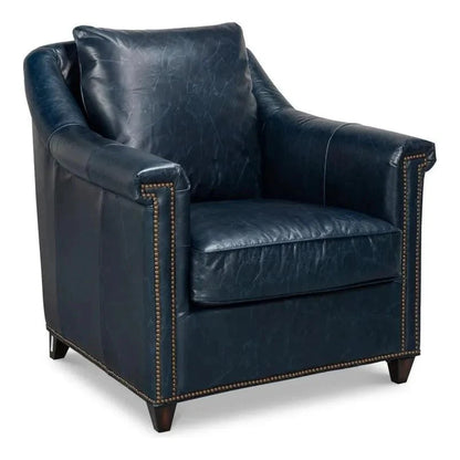 Vandike Leather Upholstery Stylish Armchair - LOOMLAN - Sarreid - Club Chairs