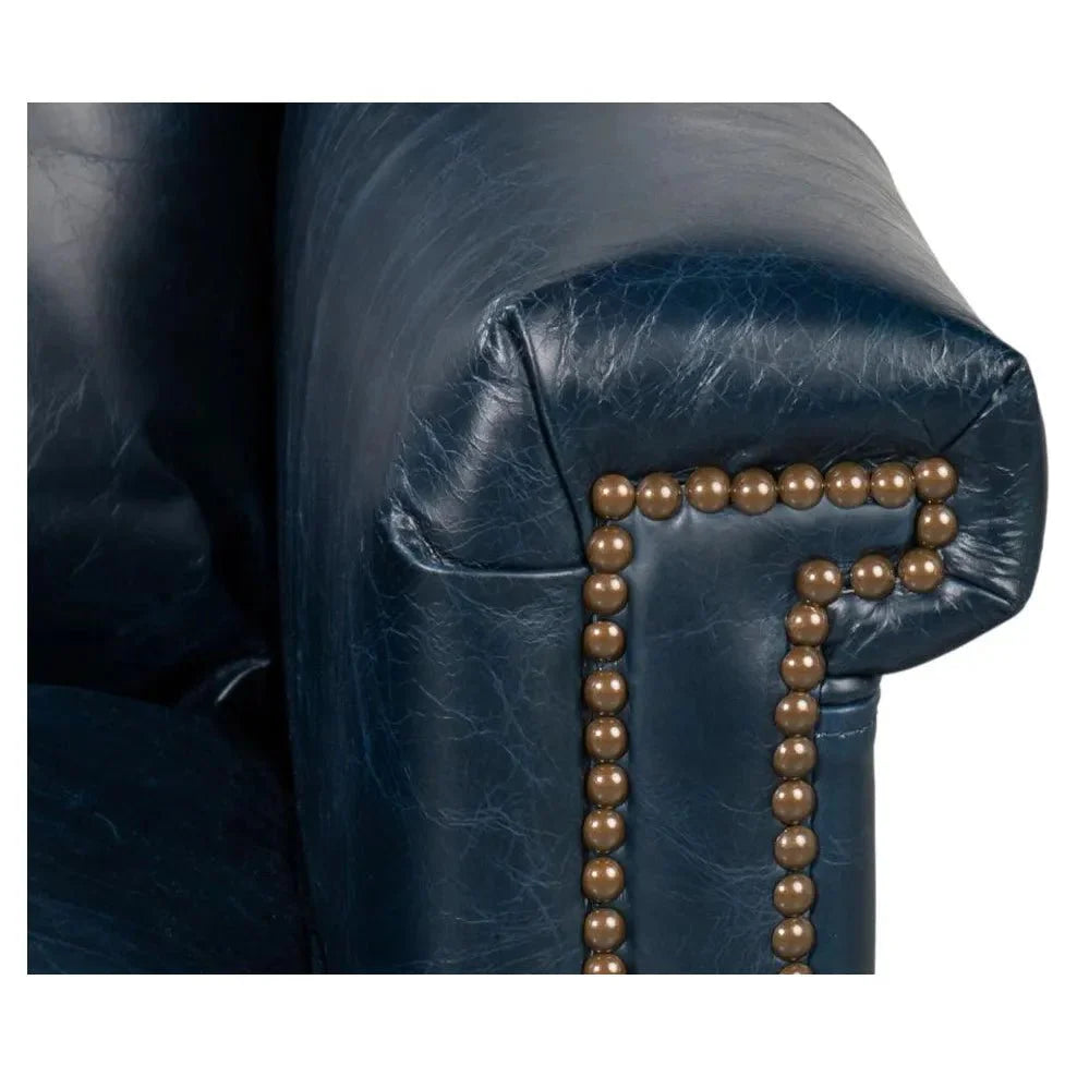 Vandike Leather Upholstery Stylish Armchair - LOOMLAN - Sarreid - Club Chairs