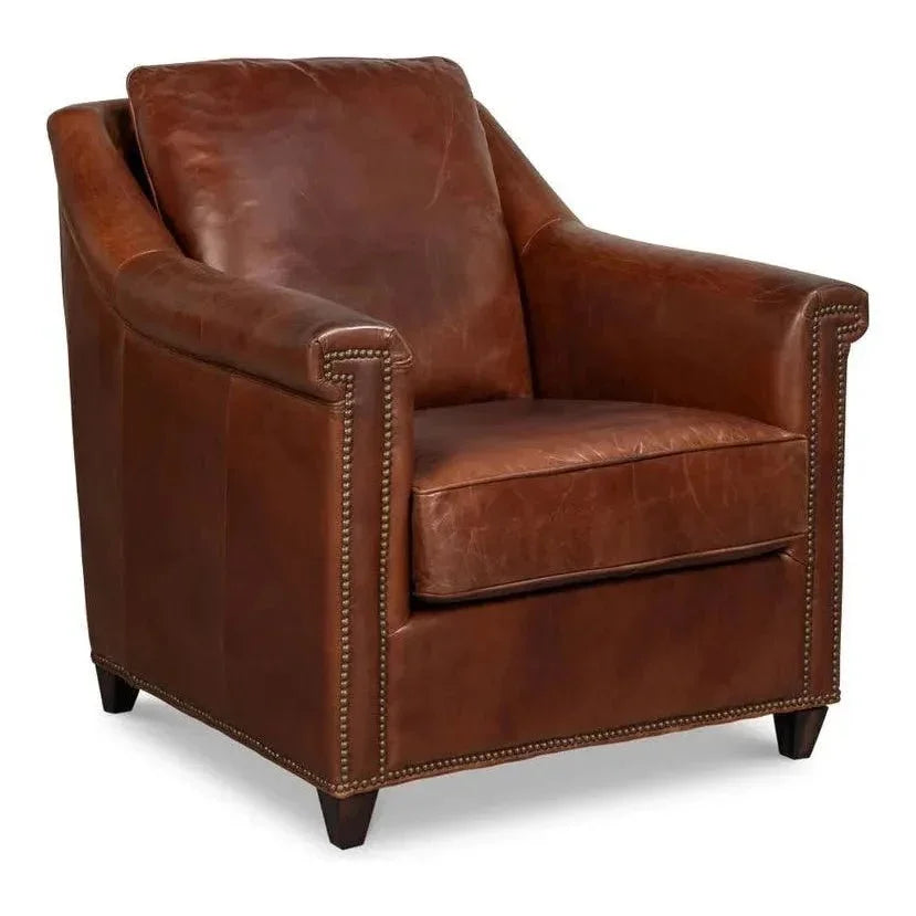 Vandike Leather Upholstery Stylish Armchair