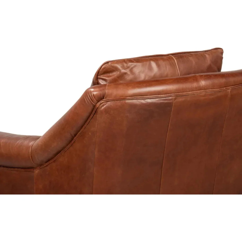 Vandike Leather Upholstery Stylish Armchair - LOOMLAN - Sarreid - Club Chairs
