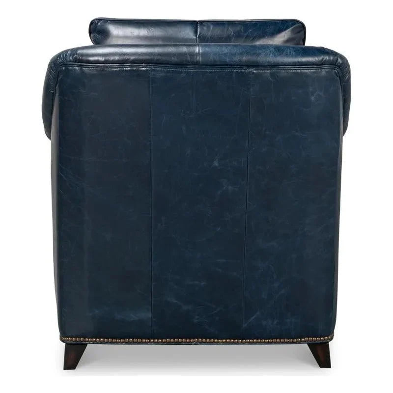 Vandike Leather Upholstery Stylish Armchair - LOOMLAN - Sarreid - Club Chairs