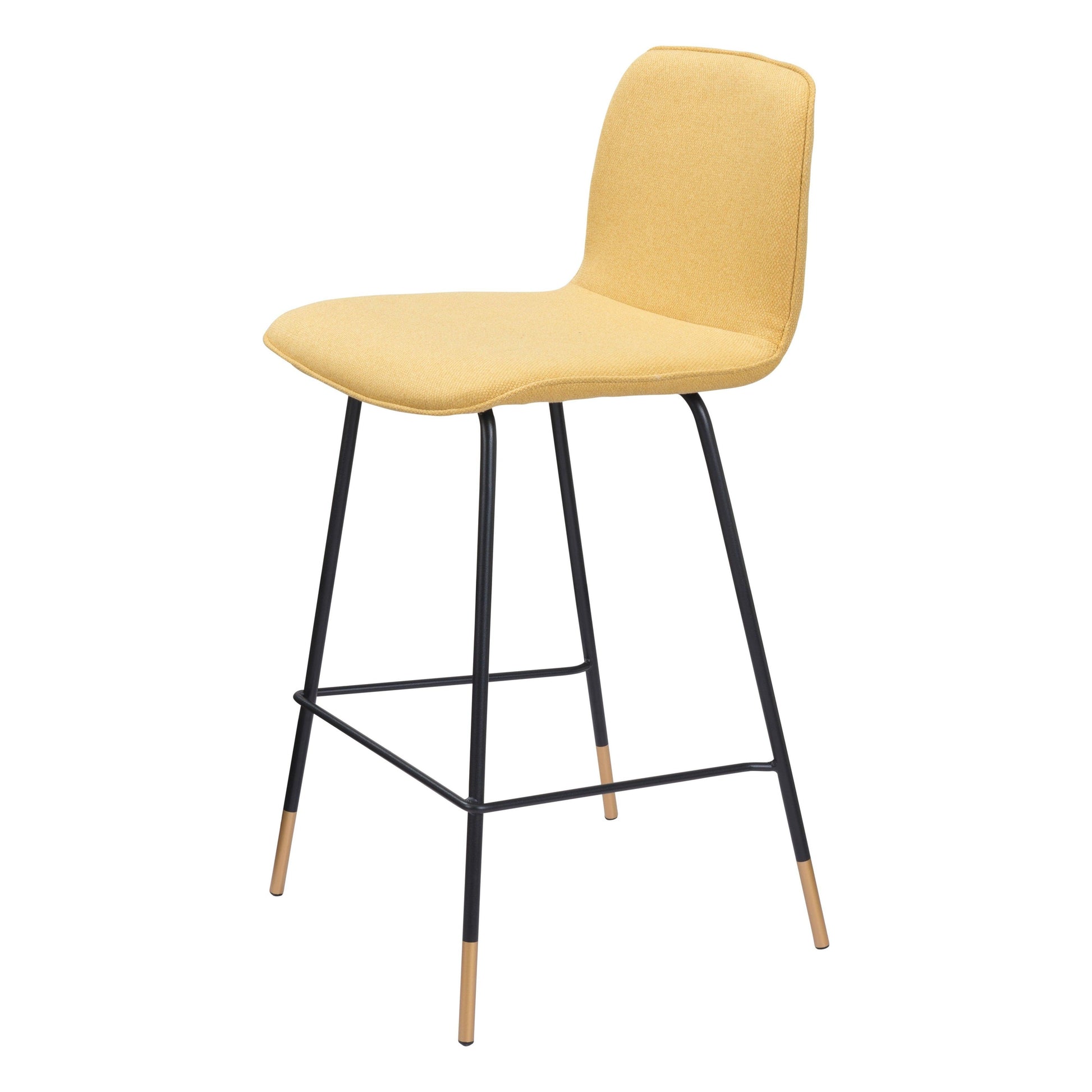 Var Counter Chair Yellow - Sideboards and Things Accents_Black, Accents_Gold, Back Type_With Back, Brand_Zuo Modern, Color_Black, Color_Gold, Color_Yellow, Depth_10-20, Finish_Powder Coated, Height_30-40, Materials_Metal, Metal Type_Steel, Product Type_Counter Height, Upholstery Type_Fabric Blend, Upholstery Type_Polyester, Width_10-20