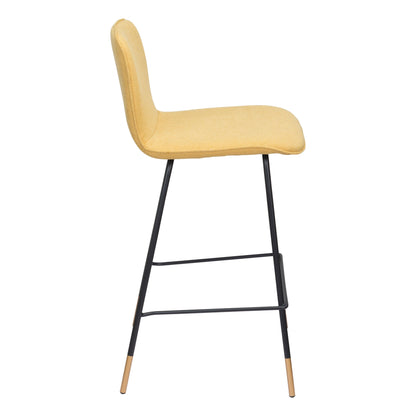 Var Counter Chair Yellow - Sideboards and Things Accents_Black, Accents_Gold, Back Type_With Back, Brand_Zuo Modern, Color_Black, Color_Gold, Color_Yellow, Depth_10-20, Finish_Powder Coated, Height_30-40, Materials_Metal, Metal Type_Steel, Product Type_Counter Height, Upholstery Type_Fabric Blend, Upholstery Type_Polyester, Width_10-20