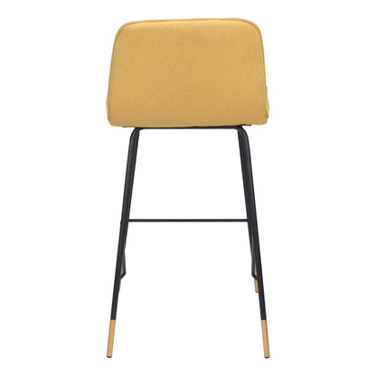 Var Counter Chair Yellow - Sideboards and Things Accents_Black, Accents_Gold, Back Type_With Back, Brand_Zuo Modern, Color_Black, Color_Gold, Color_Yellow, Depth_10-20, Finish_Powder Coated, Height_30-40, Materials_Metal, Metal Type_Steel, Product Type_Counter Height, Upholstery Type_Fabric Blend, Upholstery Type_Polyester, Width_10-20