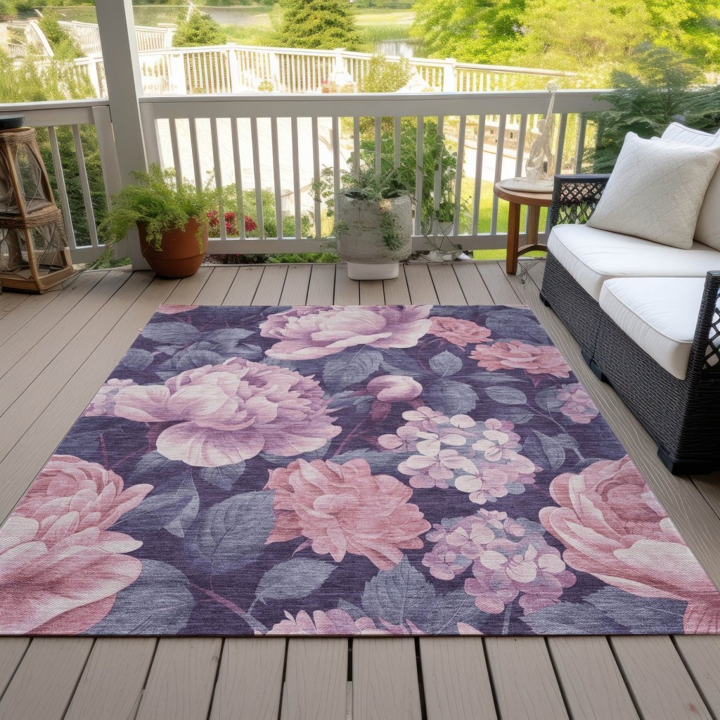 Vashira Pink Washable Indoor - Outdoor Rug - LOOMLAN - LOOMLAN Rugs - Outdoor Rugs