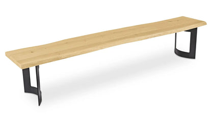 92 Inch Bent Industrial Live Edge Dining Bench