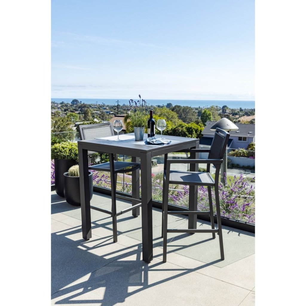 Vegas Aluminum Made Sling Outdoor Barstool - LOOMLAN - Sunset West - Outdoor Bar Stools