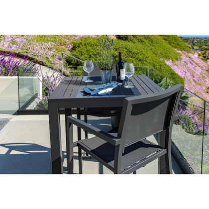 Vegas Aluminum Made Sling Outdoor Barstool - LOOMLAN - Sunset West - Outdoor Bar Stools