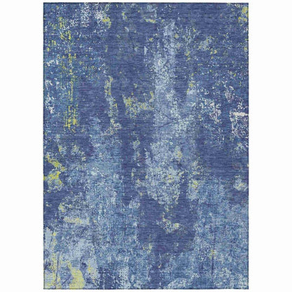 LOOMLAN Rugs Veldan Blue Washable Indoor-Outdoor Rug