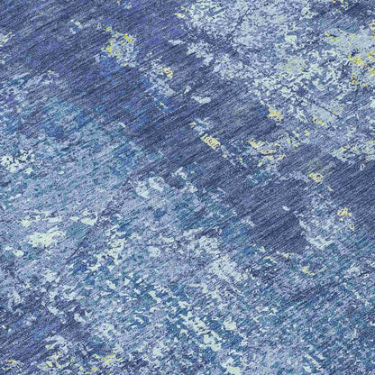 LOOMLAN Rugs Veldan Blue Washable Indoor-Outdoor Rug