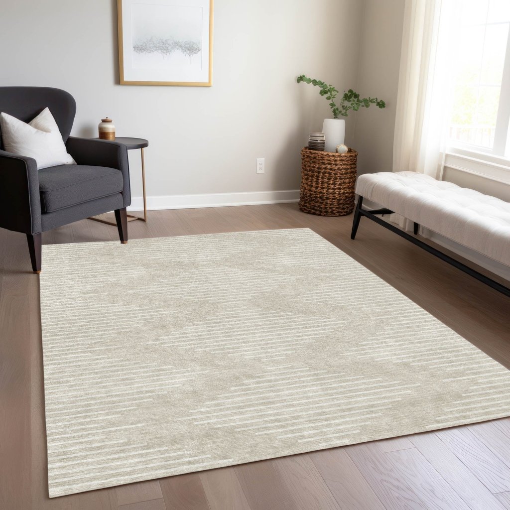 LOOMLAN Rugs Velina Beige Washable Indoor-Outdoor Rug